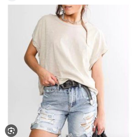 New with tags! Free people x we the free “you rock” tee size medium in “salt” - Picture 3 of 6